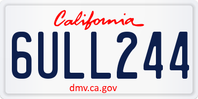 CA license plate 6ULL244