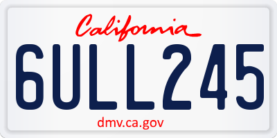 CA license plate 6ULL245