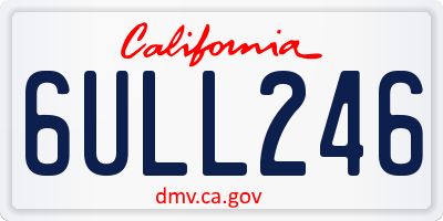CA license plate 6ULL246