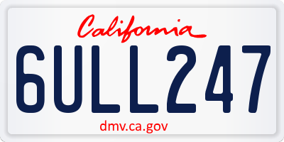 CA license plate 6ULL247