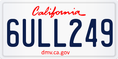 CA license plate 6ULL249