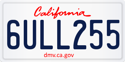 CA license plate 6ULL255