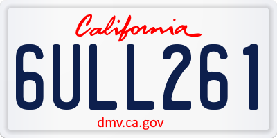 CA license plate 6ULL261