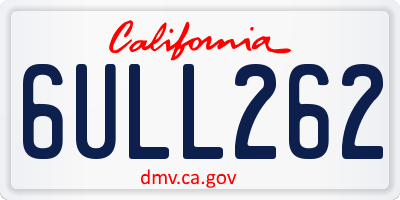 CA license plate 6ULL262