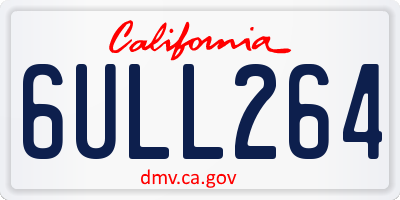 CA license plate 6ULL264