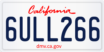 CA license plate 6ULL266