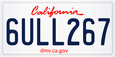 CA license plate 6ULL267