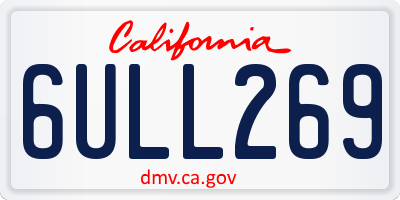 CA license plate 6ULL269