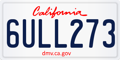 CA license plate 6ULL273