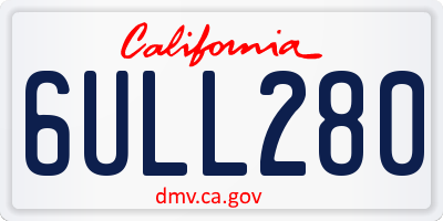 CA license plate 6ULL280