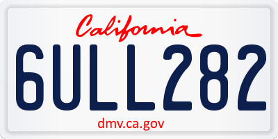CA license plate 6ULL282