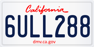 CA license plate 6ULL288