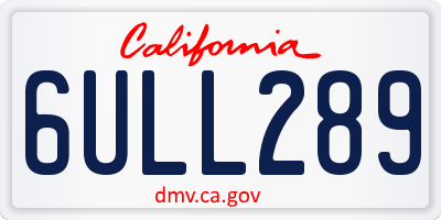 CA license plate 6ULL289