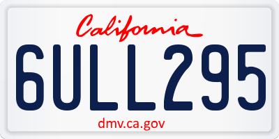 CA license plate 6ULL295