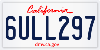 CA license plate 6ULL297