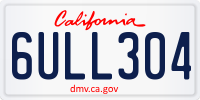 CA license plate 6ULL304