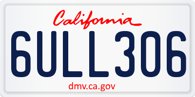 CA license plate 6ULL306