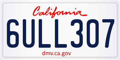 CA license plate 6ULL307