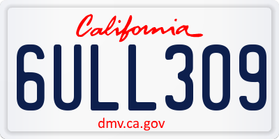 CA license plate 6ULL309