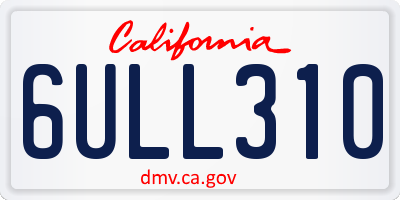 CA license plate 6ULL310