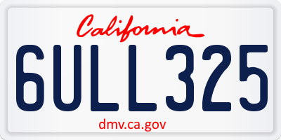 CA license plate 6ULL325