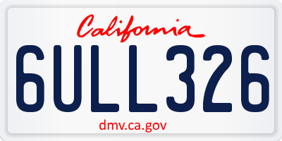 CA license plate 6ULL326