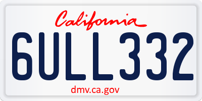 CA license plate 6ULL332