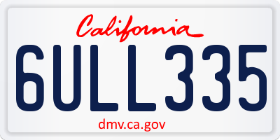 CA license plate 6ULL335