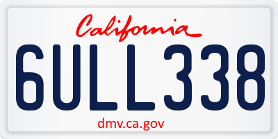 CA license plate 6ULL338