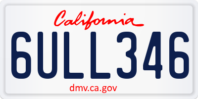 CA license plate 6ULL346