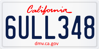 CA license plate 6ULL348