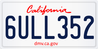 CA license plate 6ULL352