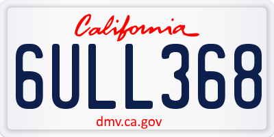 CA license plate 6ULL368
