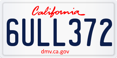 CA license plate 6ULL372