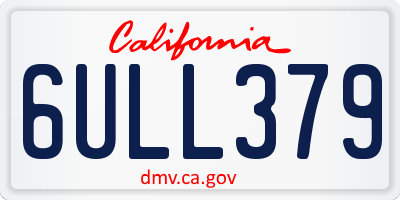 CA license plate 6ULL379
