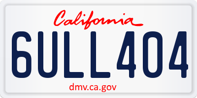 CA license plate 6ULL404