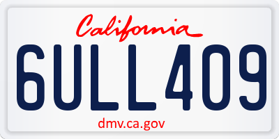 CA license plate 6ULL409