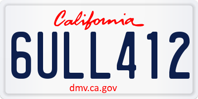 CA license plate 6ULL412