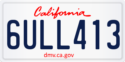 CA license plate 6ULL413