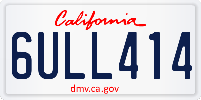 CA license plate 6ULL414