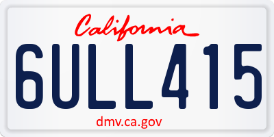 CA license plate 6ULL415