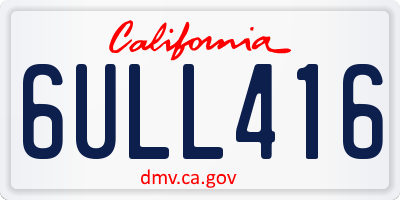 CA license plate 6ULL416