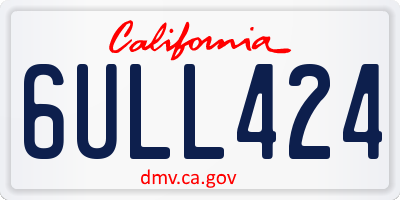 CA license plate 6ULL424