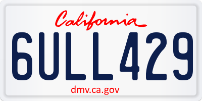 CA license plate 6ULL429