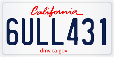 CA license plate 6ULL431