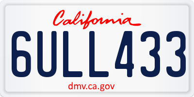 CA license plate 6ULL433