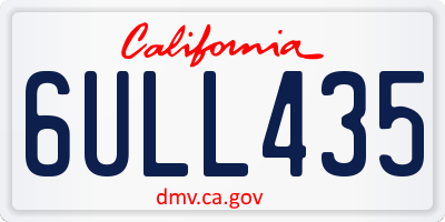 CA license plate 6ULL435