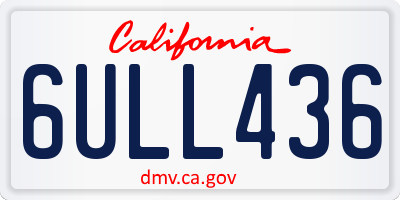 CA license plate 6ULL436