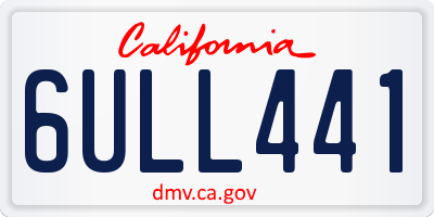 CA license plate 6ULL441