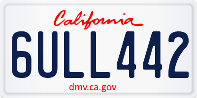 CA license plate 6ULL442